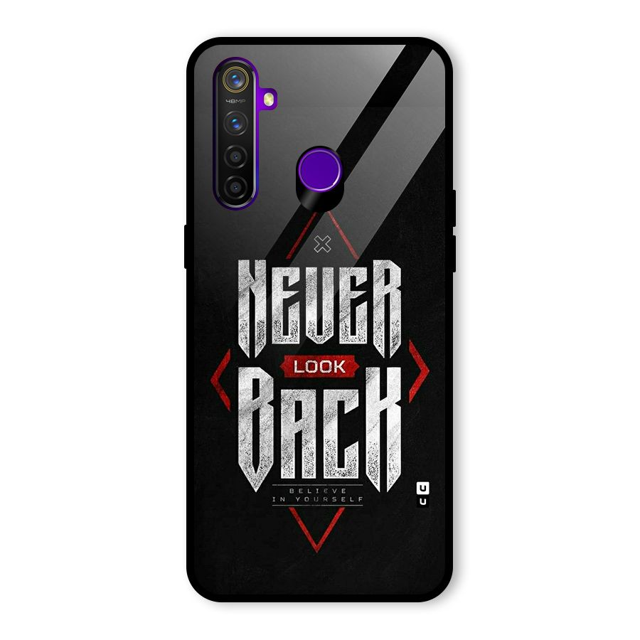 Never Look Back Diamond Glass Back Case for Realme 5 Pro