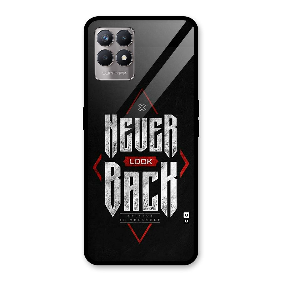 Never Look Back Diamond Glass Back Case for Realme 8i