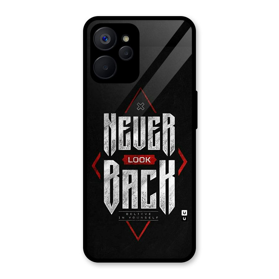 Never Look Back Diamond Glass Back Case for Realme 9i 5G