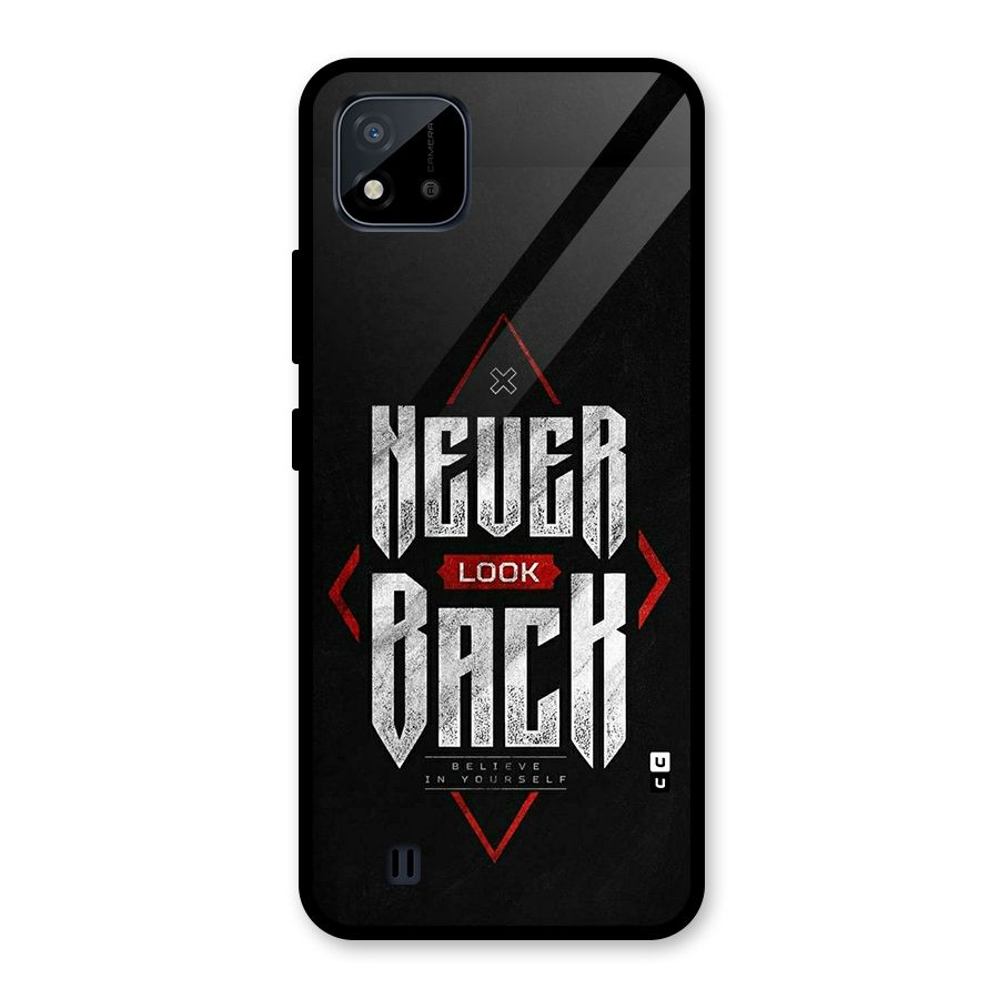 Never Look Back Diamond Glass Back Case for Realme C11 2021