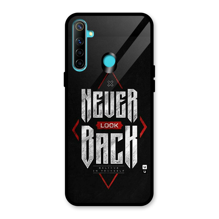 Never Look Back Diamond Glass Back Case for Realme Narzo 10