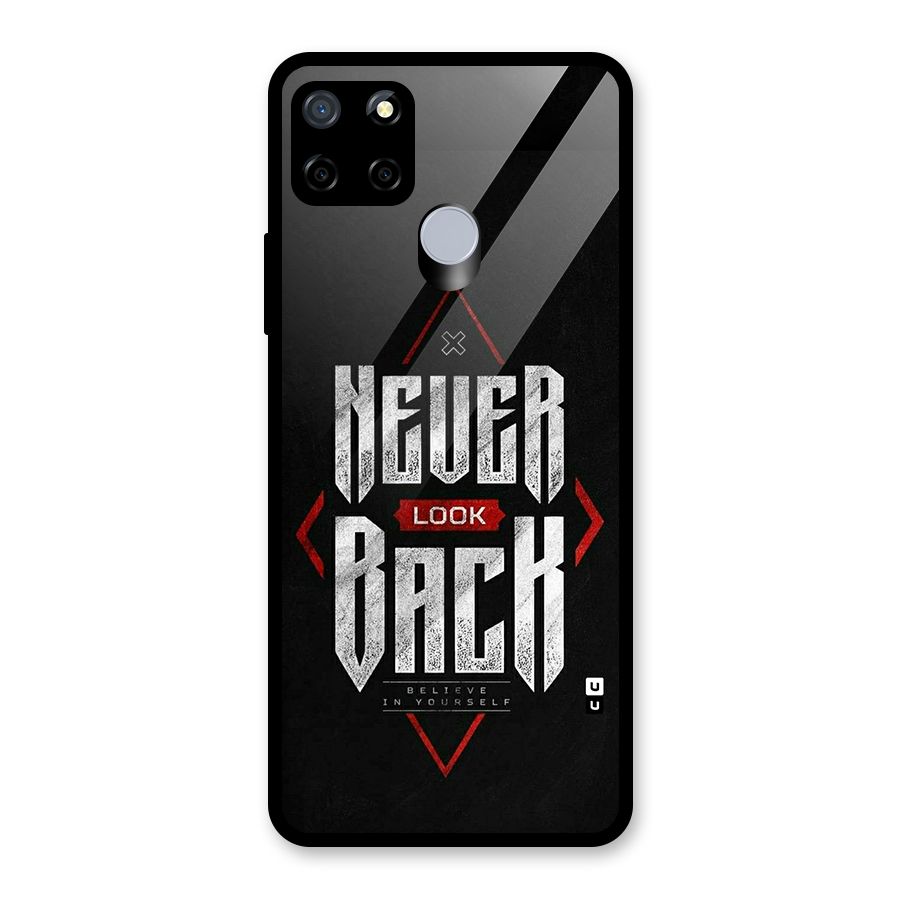 Never Look Back Diamond Glass Back Case for Realme Narzo 20