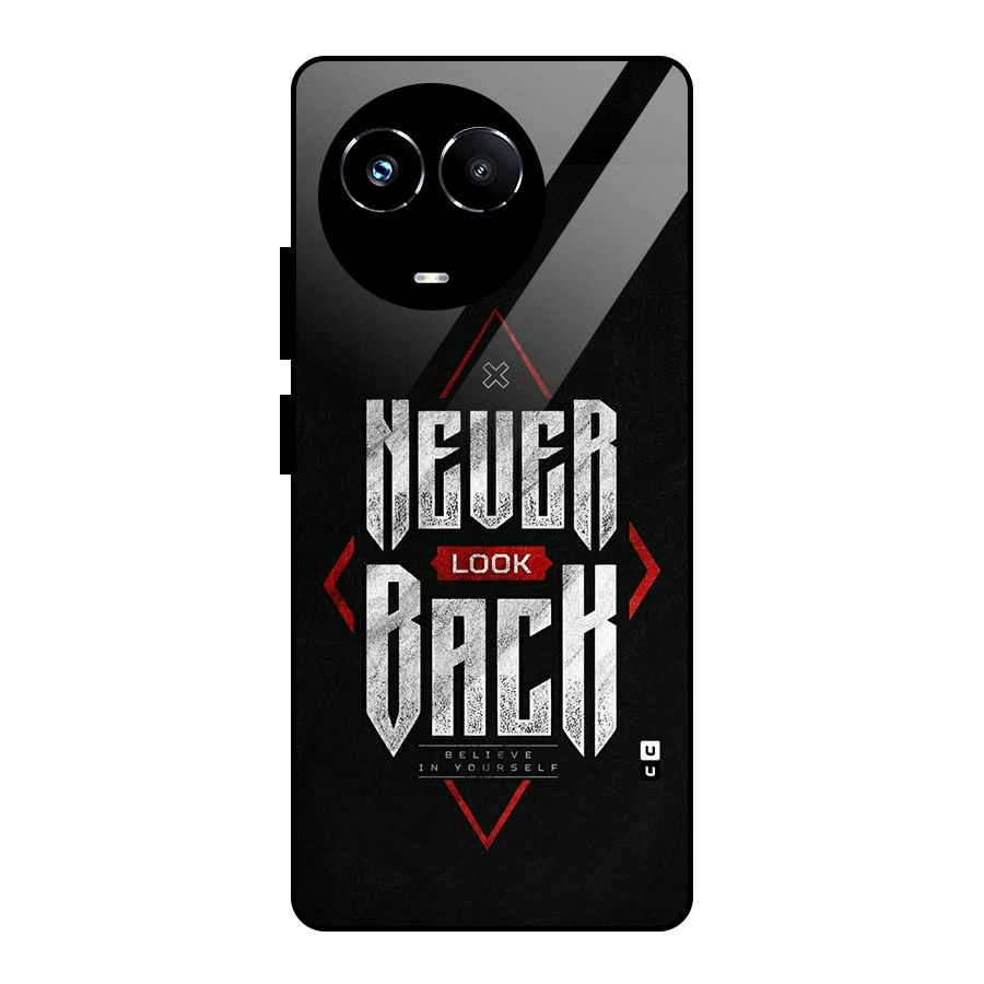 Never Look Back Diamond Glass Back Case for Realme Narzo 60X