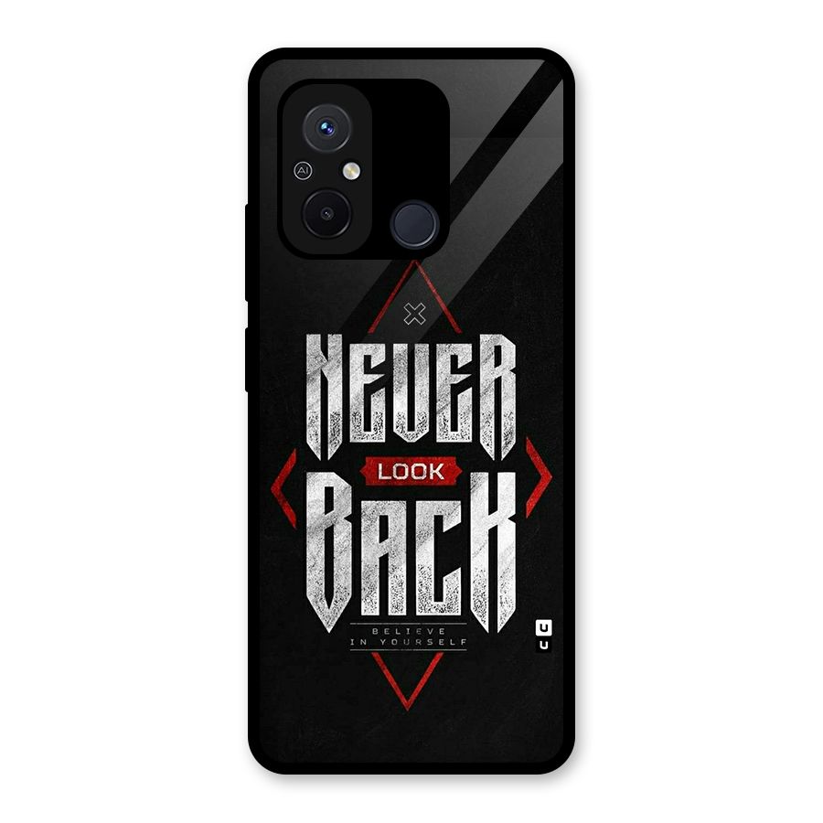Never Look Back Diamond Glass Back Case for Redmi 12C