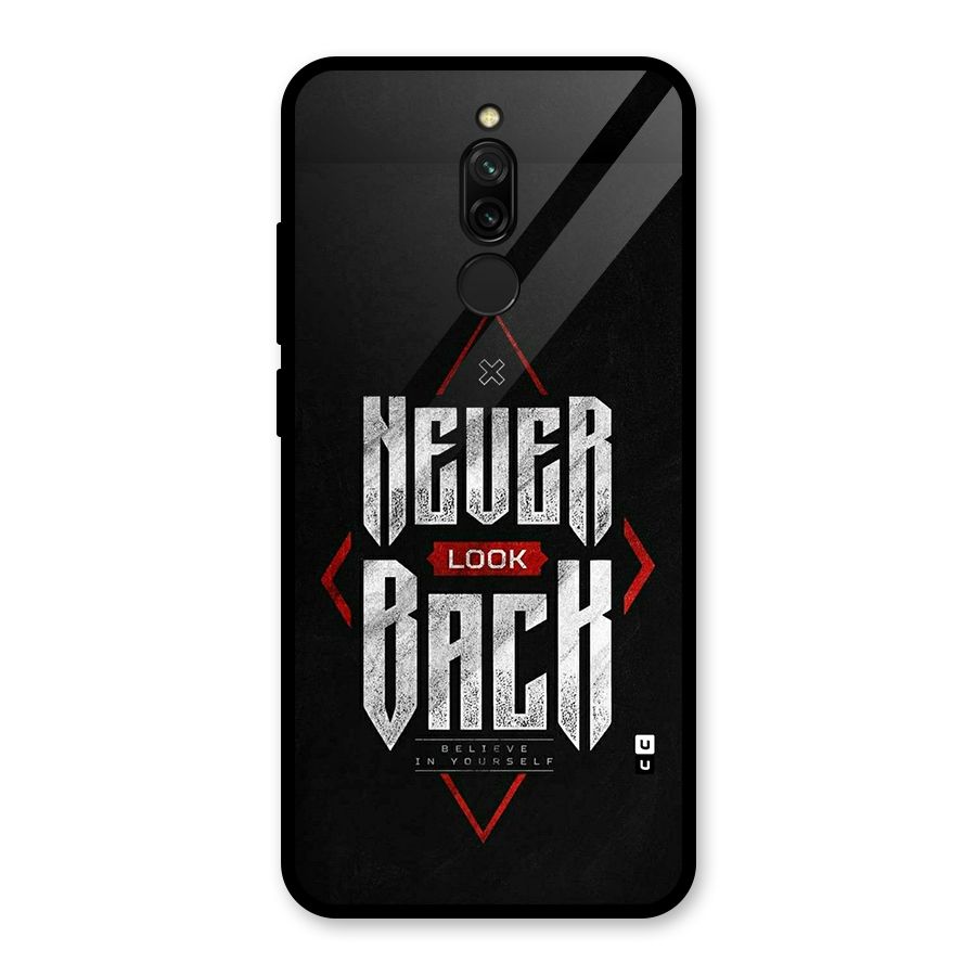 Never Look Back Diamond Glass Back Case for Redmi 8