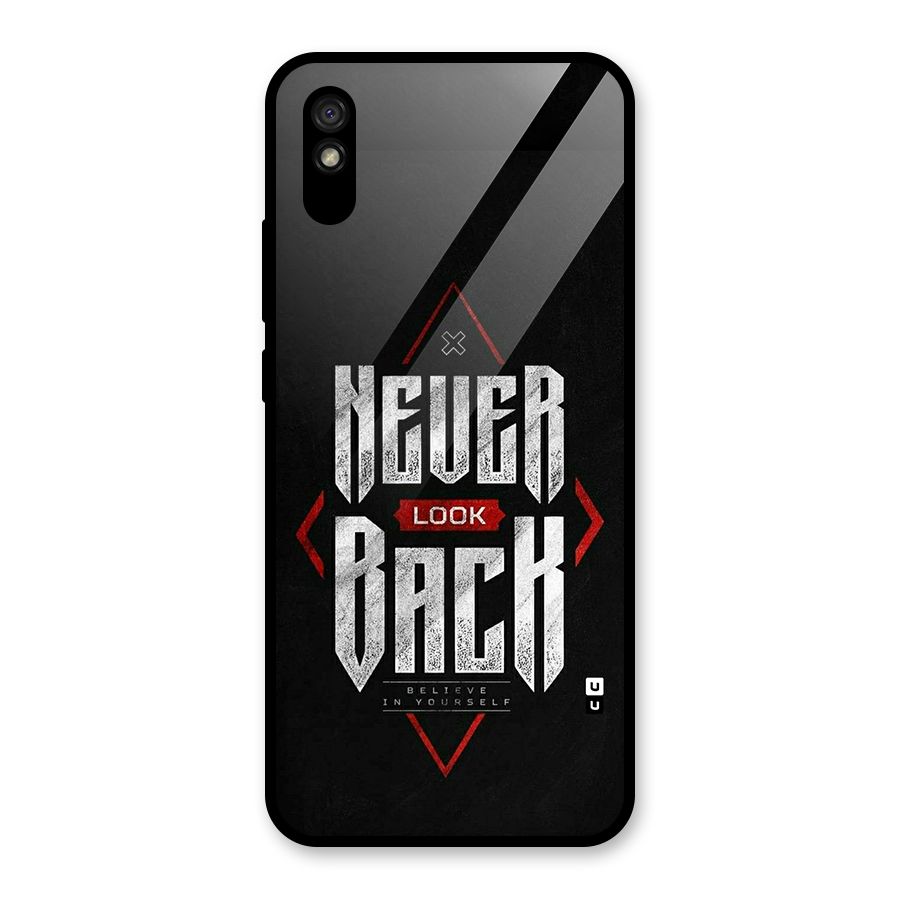 Never Look Back Diamond Glass Back Case for Redmi 9A