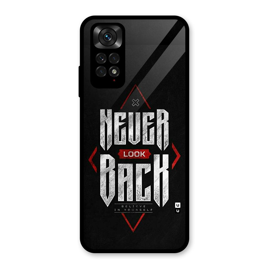 Never Look Back Diamond Glass Back Case for Redmi Note 11S