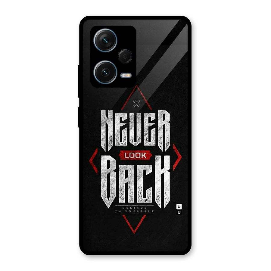 Never Look Back Diamond Glass Back Case for Redmi Note 12 Pro Plus 5G