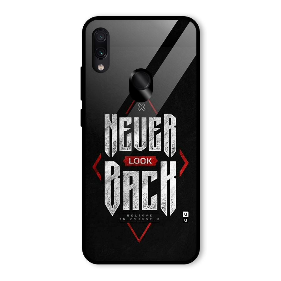 Never Look Back Diamond Glass Back Case for Redmi Note 7