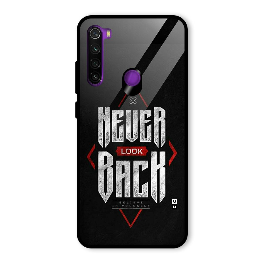 Never Look Back Diamond Glass Back Case for Redmi Note 8
