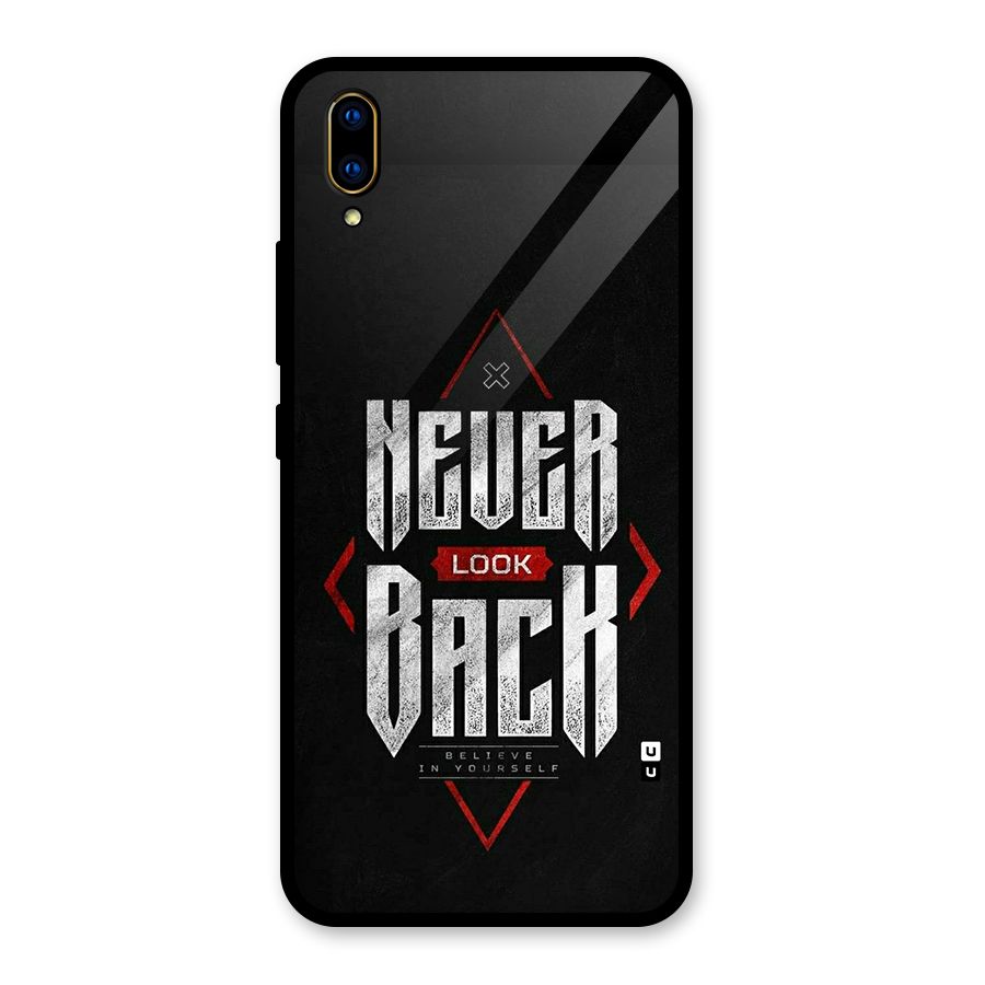 Never Look Back Diamond Glass Back Case for Vivo V11 Pro