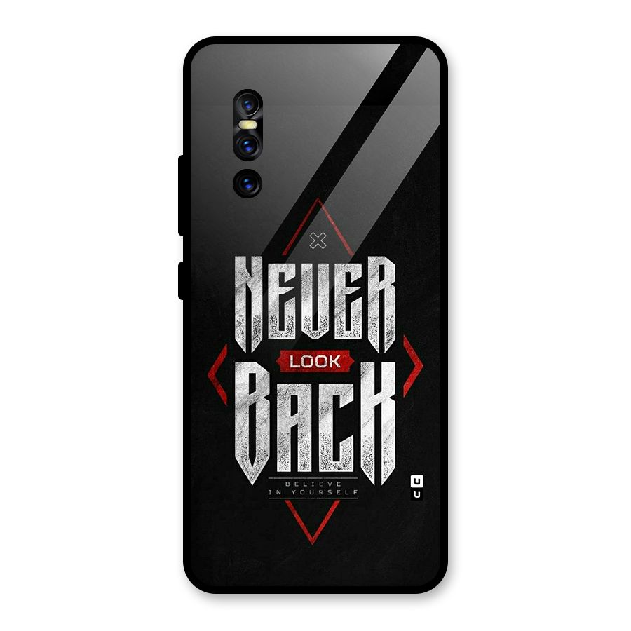 Never Look Back Diamond Glass Back Case for Vivo V15 Pro