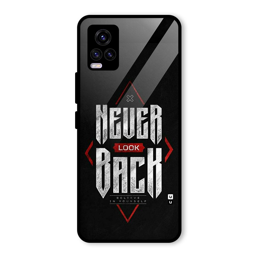 Never Look Back Diamond Glass Back Case for Vivo V20 2021