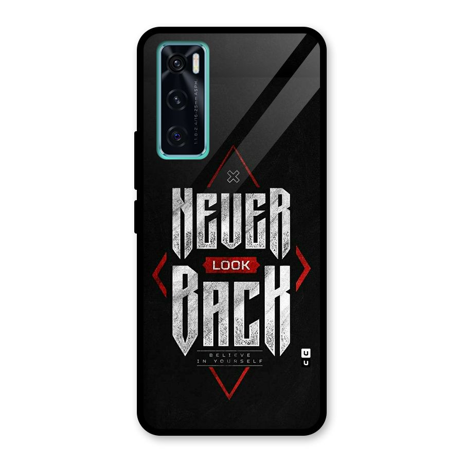 Never Look Back Diamond Glass Back Case for Vivo V20 SE