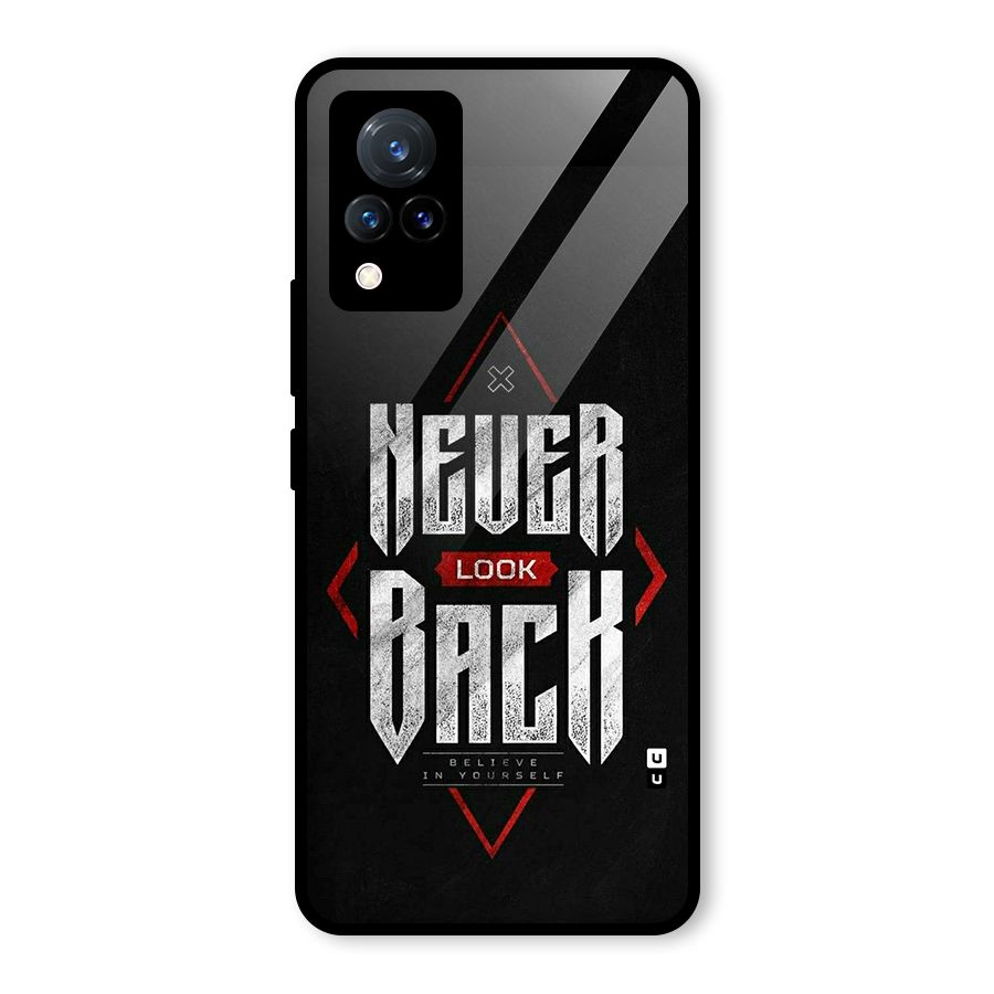 Never Look Back Diamond Glass Back Case for Vivo V21 5G