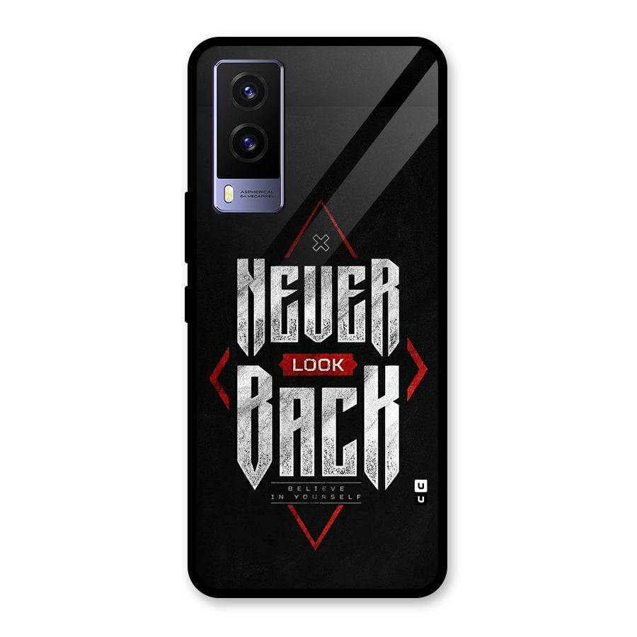 Never Look Back Diamond Glass Back Case for Vivo V21e 5G