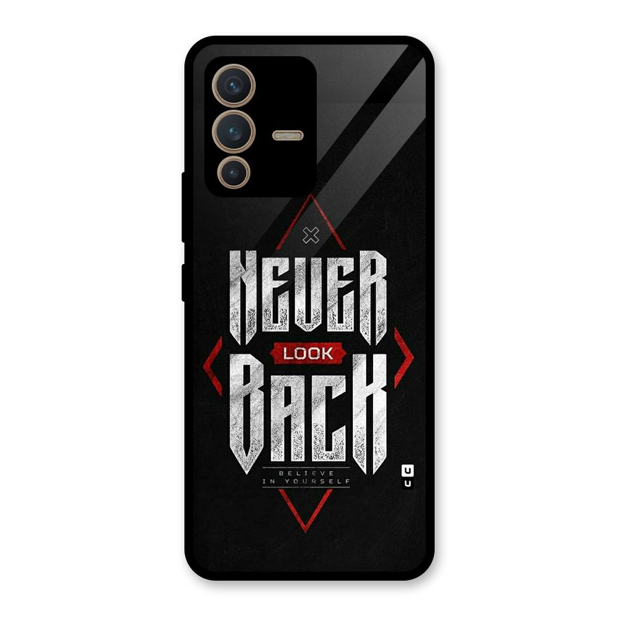 Never Look Back Diamond Glass Back Case for Vivo V23 5G