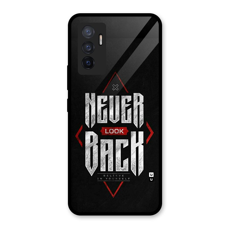 Never Look Back Diamond Glass Back Case for Vivo V23e