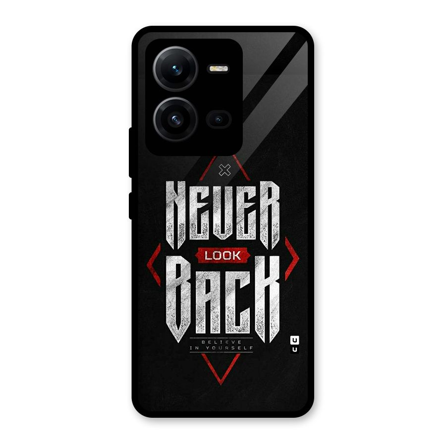 Never Look Back Diamond Glass Back Case for Vivo V25