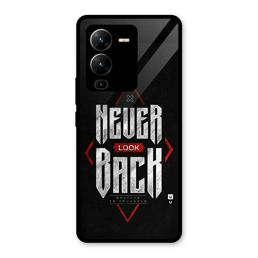 Never Look Back Diamond Glass Back Case for Vivo V25 Pro