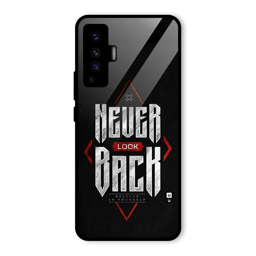 Never Look Back Diamond Glass Back Case for Vivo X50