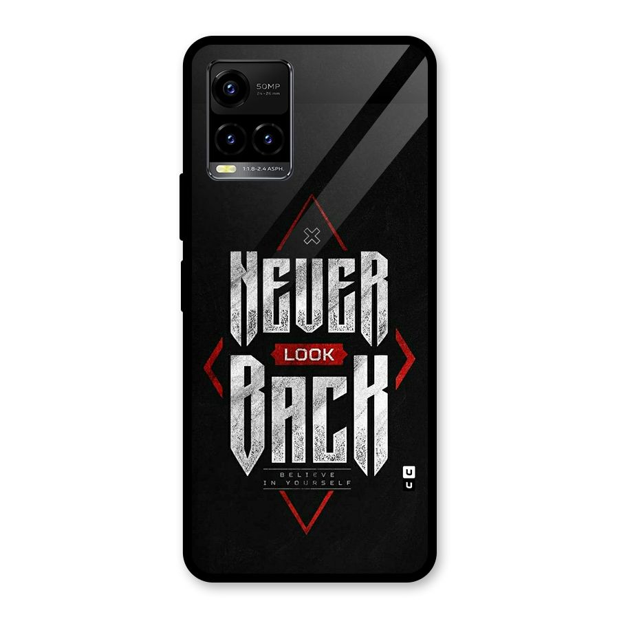 Never Look Back Diamond Glass Back Case for Vivo Y21 2021