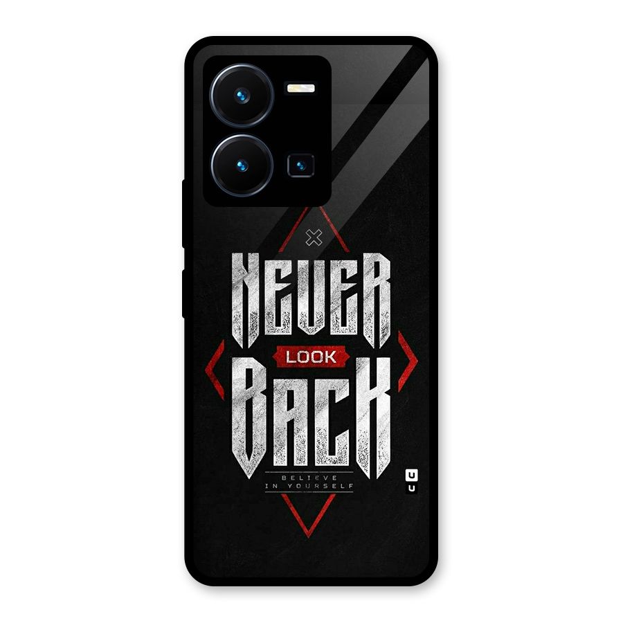 Never Look Back Diamond Glass Back Case for Vivo Y35