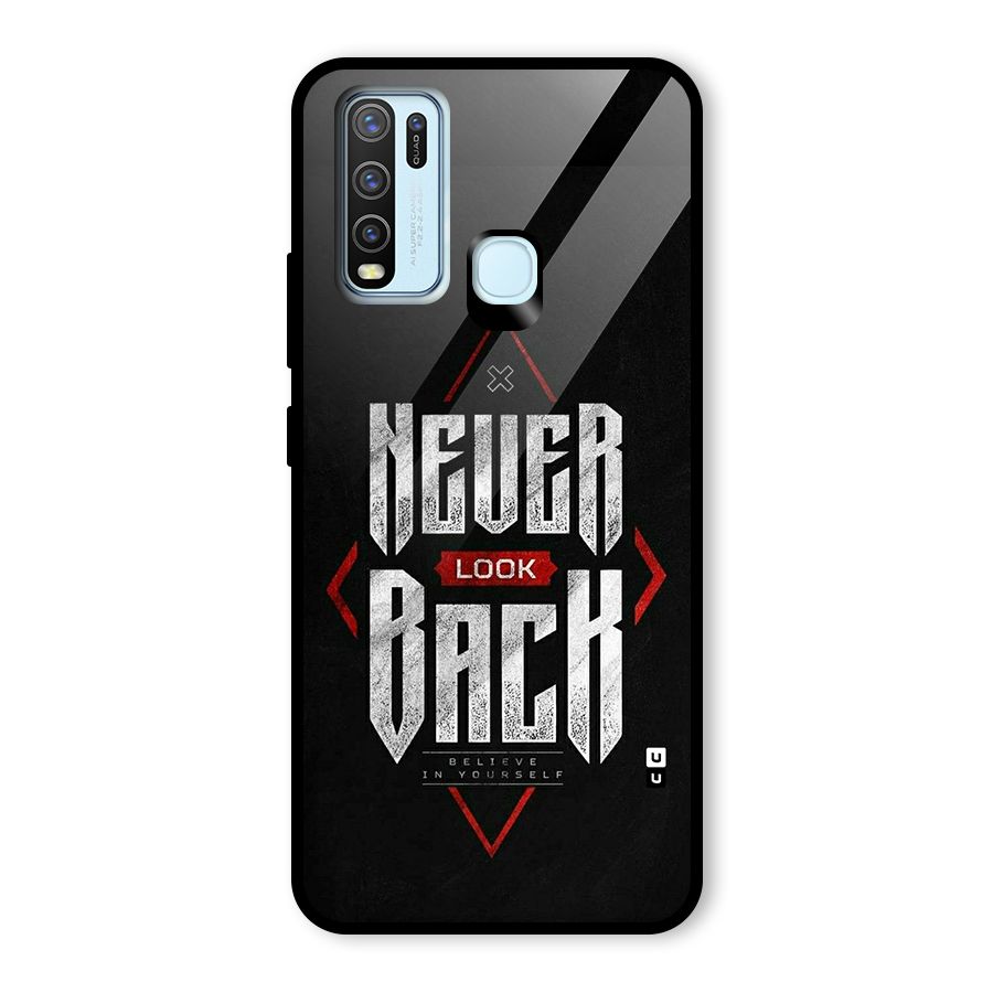 Never Look Back Diamond Glass Back Case for Vivo Y50
