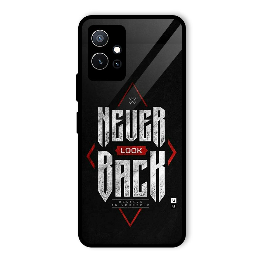 Never Look Back Diamond Glass Back Case for Vivo Y75 5G