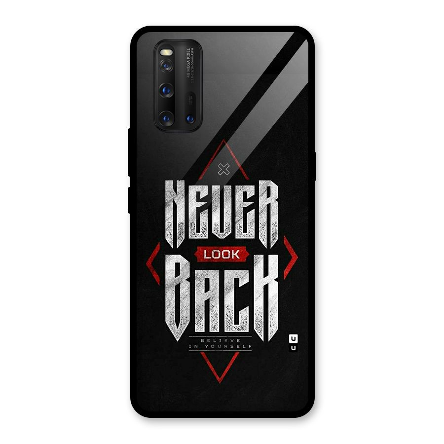 Never Look Back Diamond Glass Back Case for Vivo iQOO 3