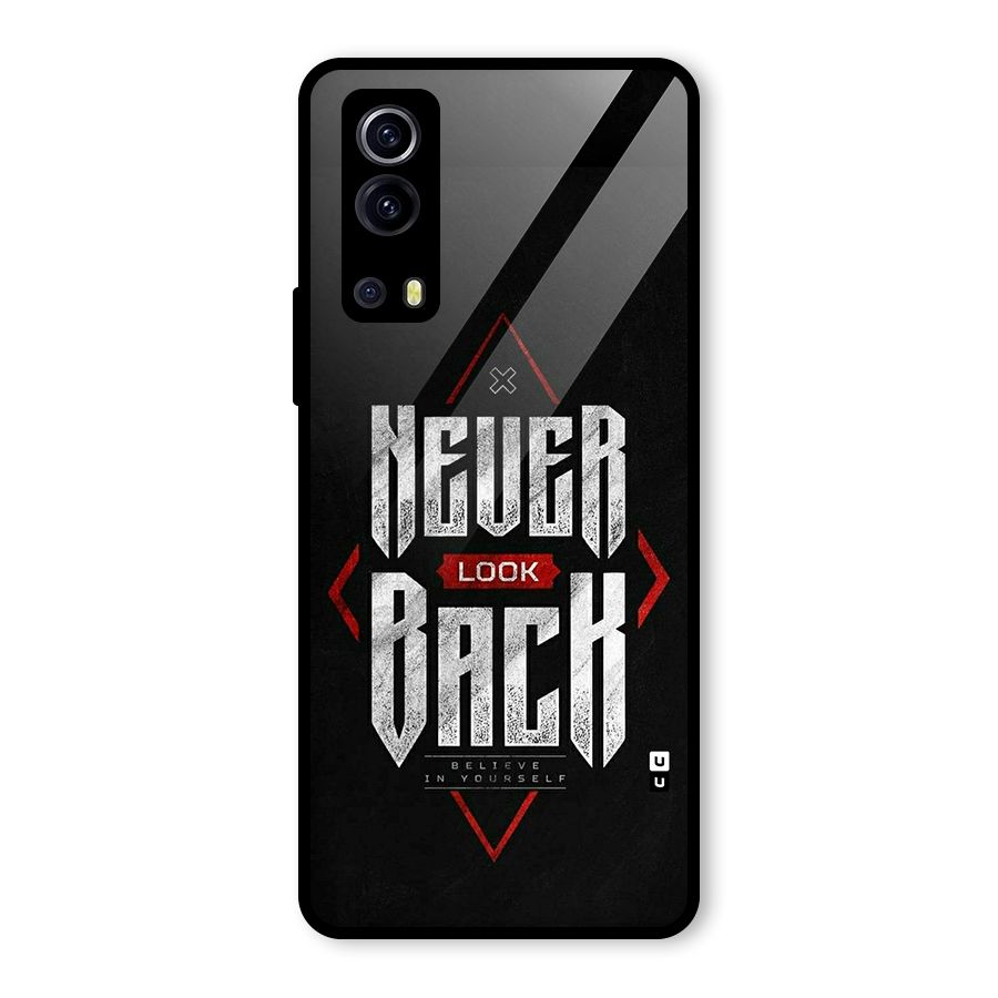 Never Look Back Diamond Glass Back Case for Vivo iQOO Z3