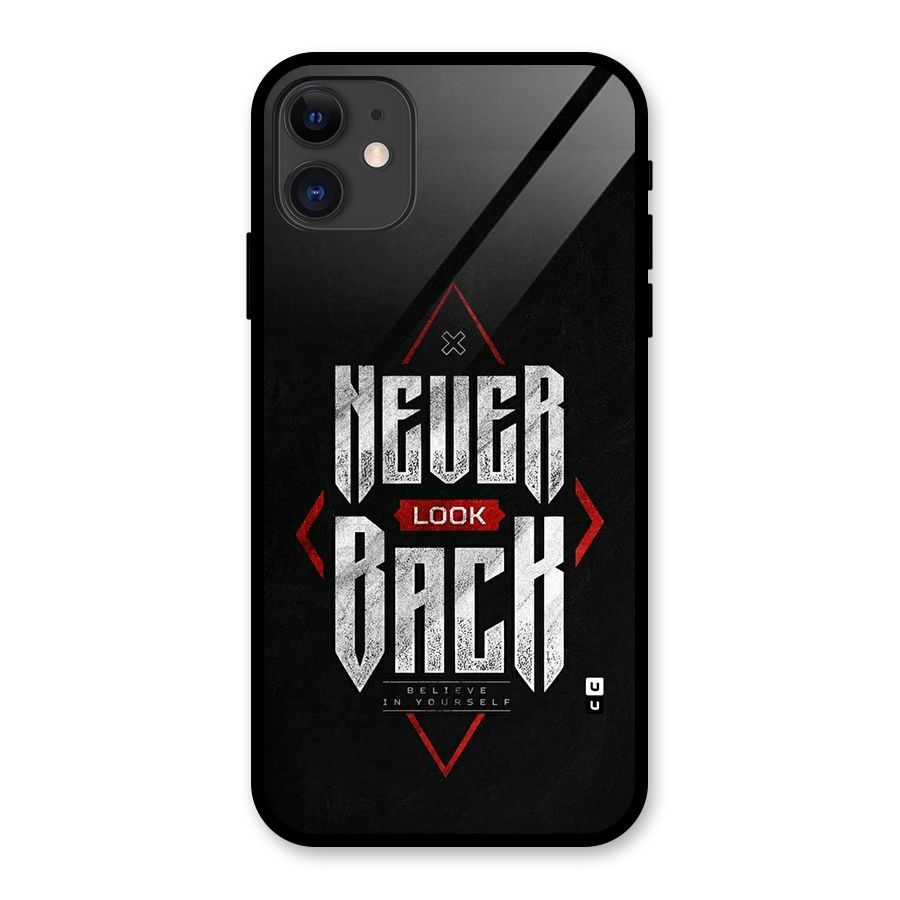 Never Look Back Diamond Glass Back Case for iPhone 11