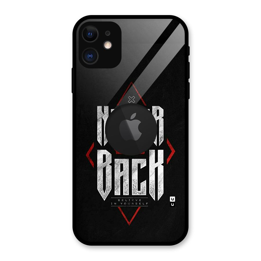 Never Look Back Diamond Glass Back Case for iPhone 11 Logo Cut