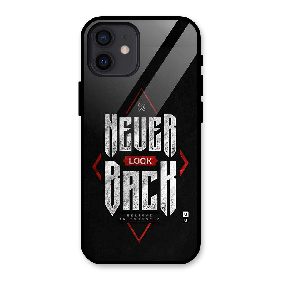 Never Look Back Diamond Glass Back Case for iPhone 12