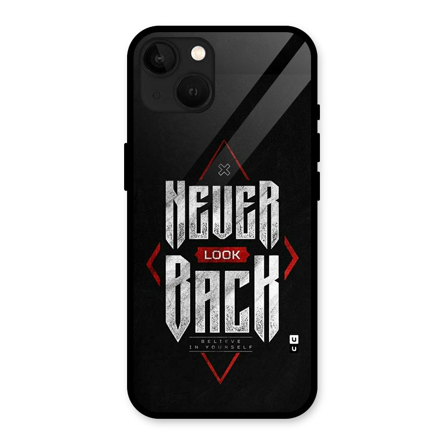 Never Look Back Diamond Glass Back Case for iPhone 13