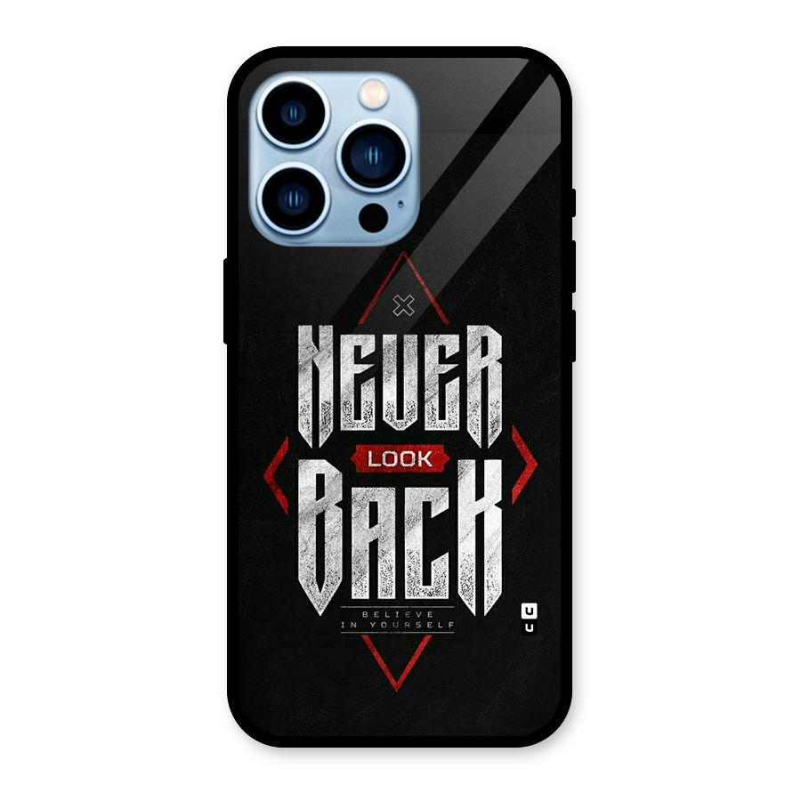 Never Look Back Diamond Glass Back Case for iPhone 13 Pro