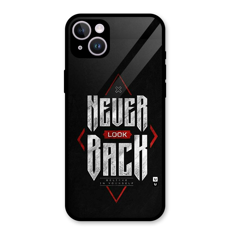 Never Look Back Diamond Glass Back Case for iPhone 14 Plus