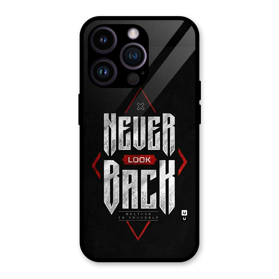Never Look Back Diamond Glass Back Case for iPhone 14 Pro