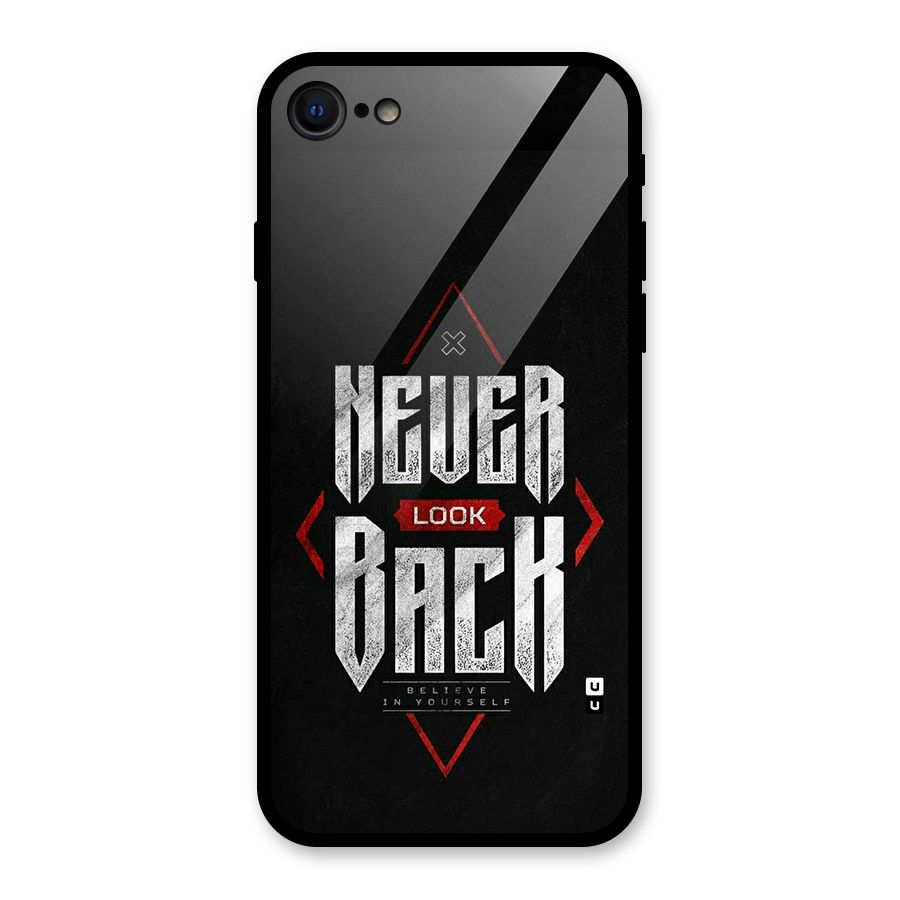 Never Look Back Diamond Glass Back Case for iPhone 7