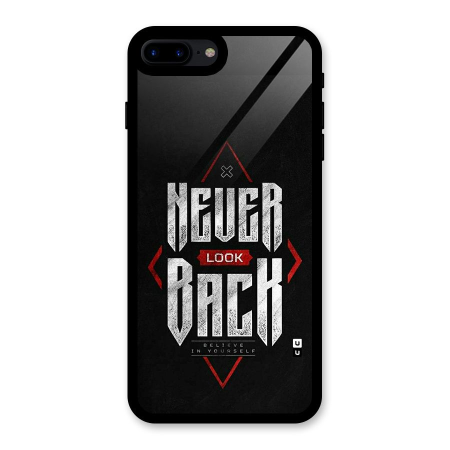 Never Look Back Diamond Glass Back Case for iPhone 8 Plus