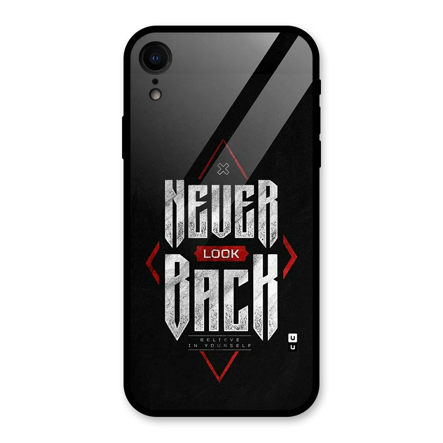 Never Look Back Diamond Glass Back Case for iPhone XR