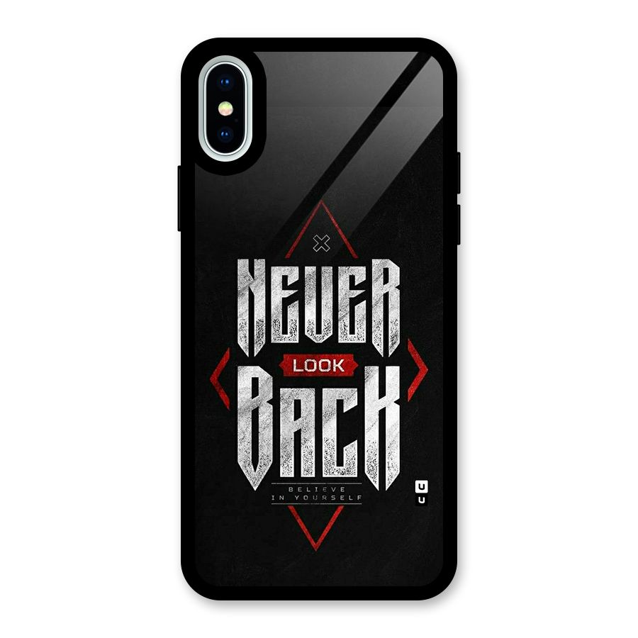 Never Look Back Diamond Glass Back Case for iPhone XS