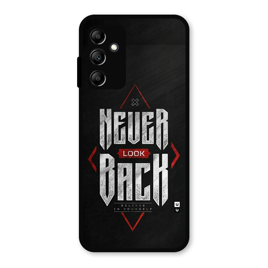 Never Look Back Diamond Metal Back Case for Galaxy A14 5G