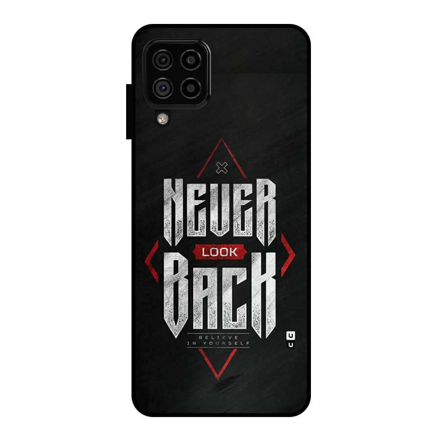 Never Look Back Diamond Metal Back Case for Galaxy A22 4G