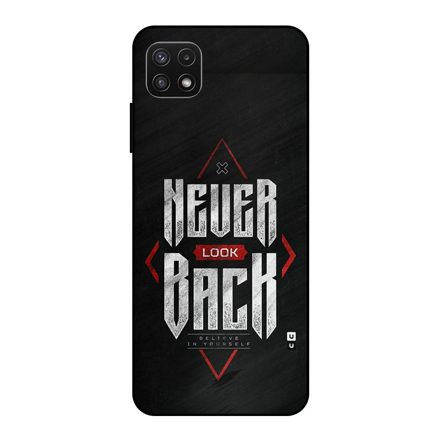 Never Look Back Diamond Metal Back Case for Galaxy A22 5G