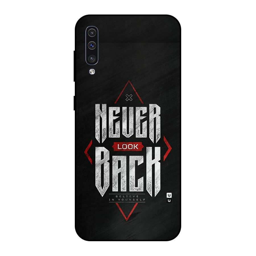 Never Look Back Diamond Metal Back Case for Galaxy A30s