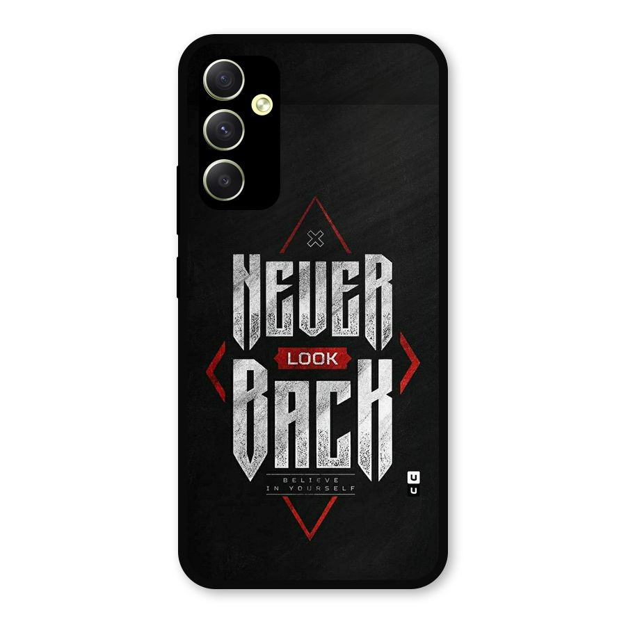 Never Look Back Diamond Metal Back Case for Galaxy A34