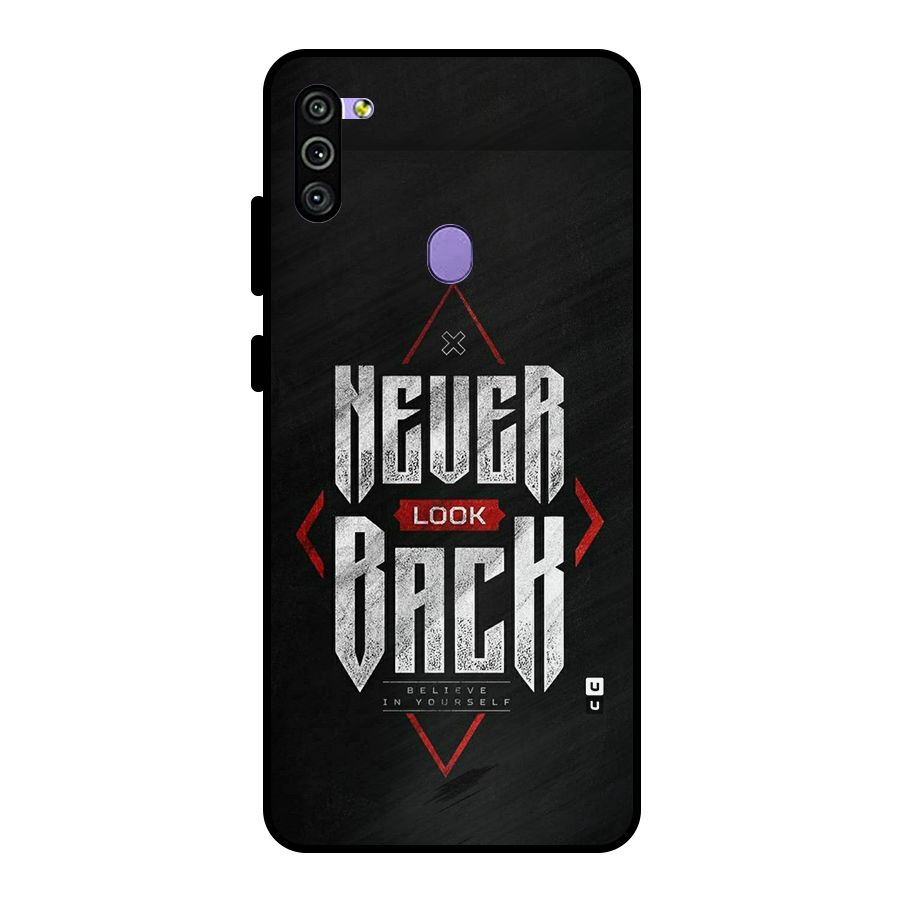 Never Look Back Diamond Metal Back Case for Galaxy M11