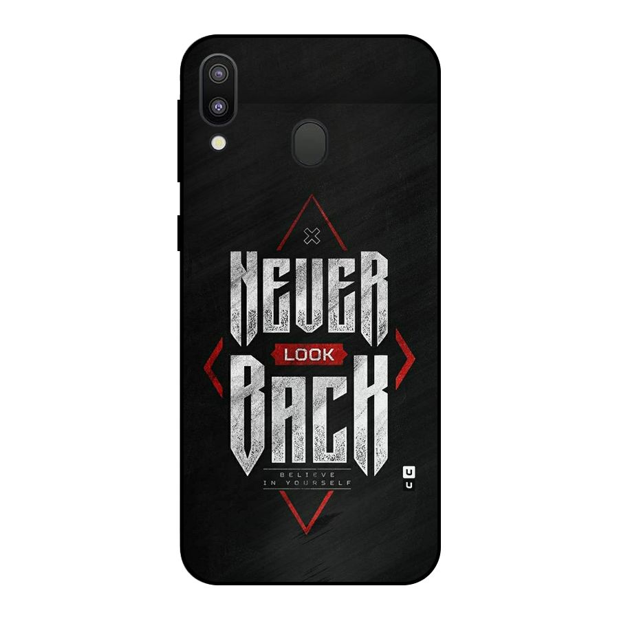 Never Look Back Diamond Metal Back Case for Galaxy M20