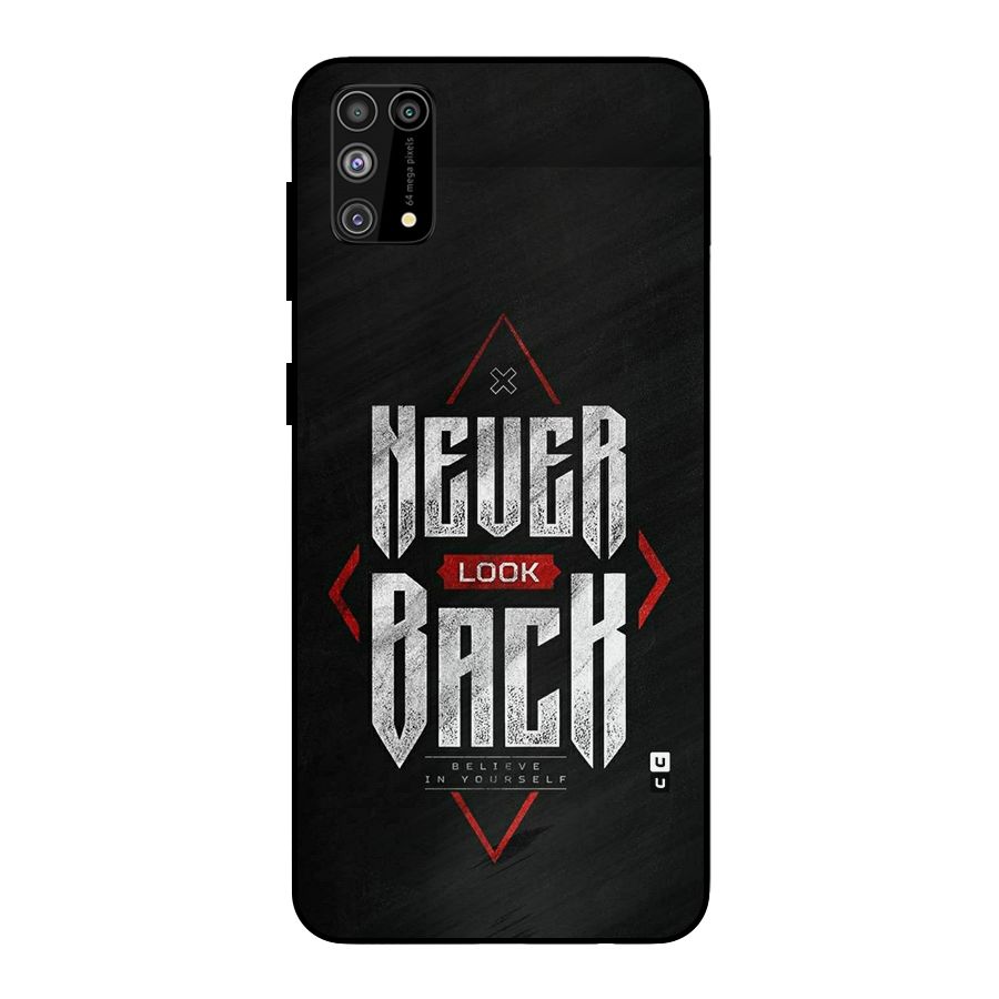 Never Look Back Diamond Metal Back Case for Galaxy M31